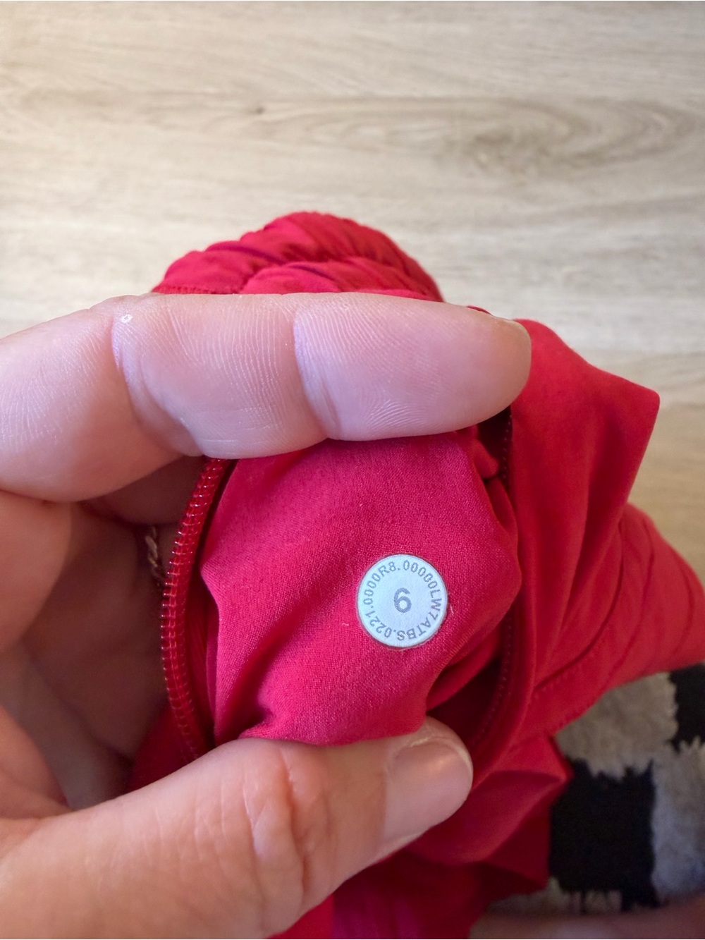 Bright red lululemon high rise track that shorts - Picture 3 of 4